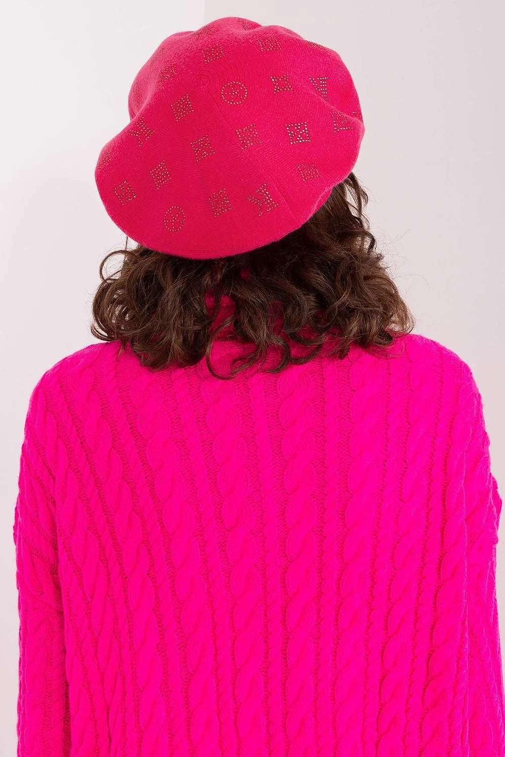 Pull pour femmes design moderne audacieux rose fuchsia maille torsadée fermeture éclair col montant