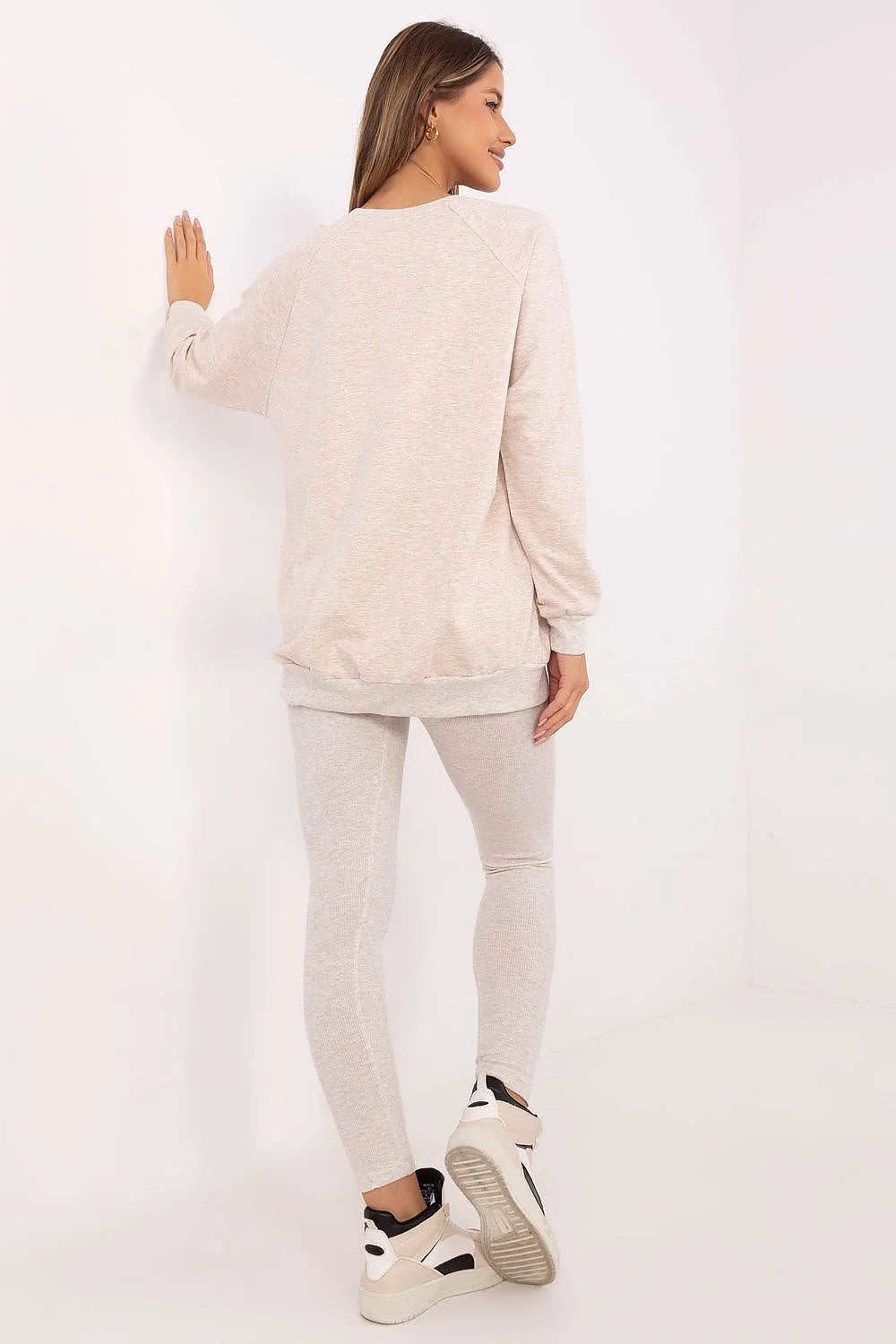 Ensemble décontracté femme sweat-shirt et leggings mode graphique coloré coupe ample manches raglan occasion quotidienne