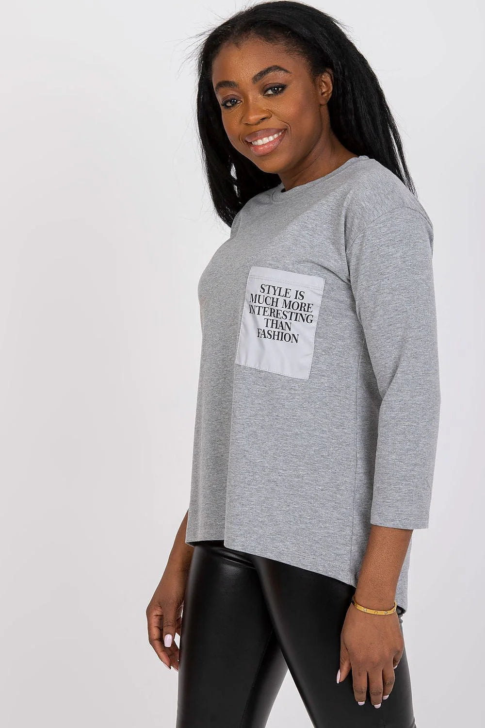 Chemisier Ex Moda Femme Blouse Mode Coupe Classique Manches Longues Coton Elasthanne Poche Imprimée