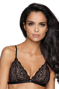 Soutien-gorge dentelle noire floral triangle ajustable bretelles fines lingerie féminine confort élégance everyday wear