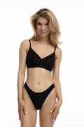 Ensemble de lingerie Julimex Soft soutien-gorge sans armature culotte bikini taille haute noire pour femmes