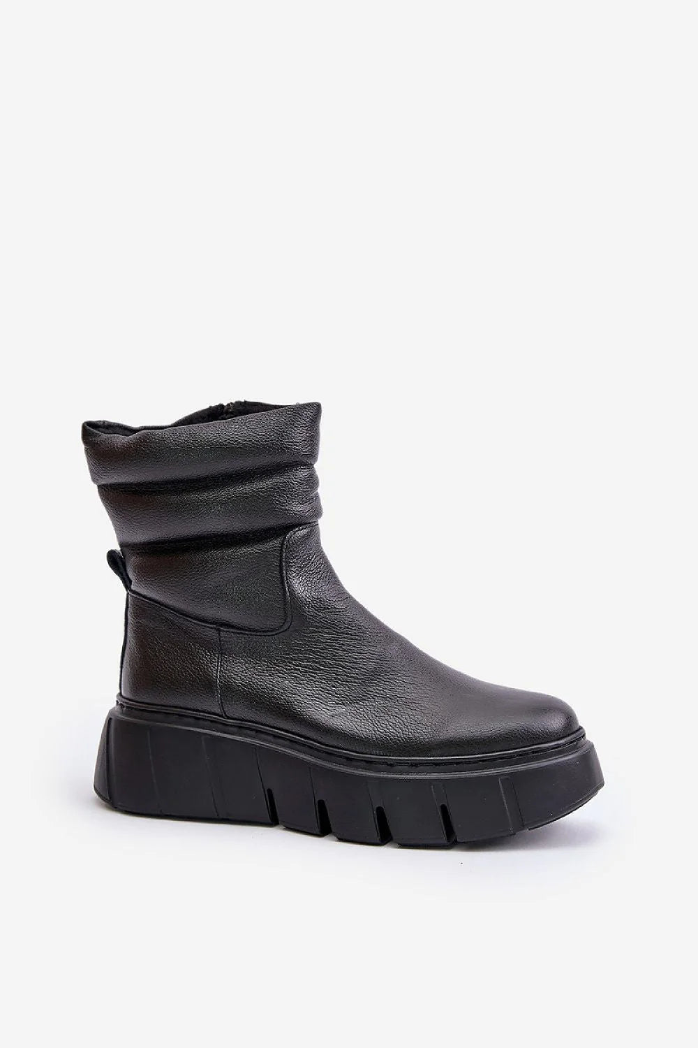 Bottes en cuir naturel pour femmes style moderne noires talon aiguille semelle épaisse automne hiver