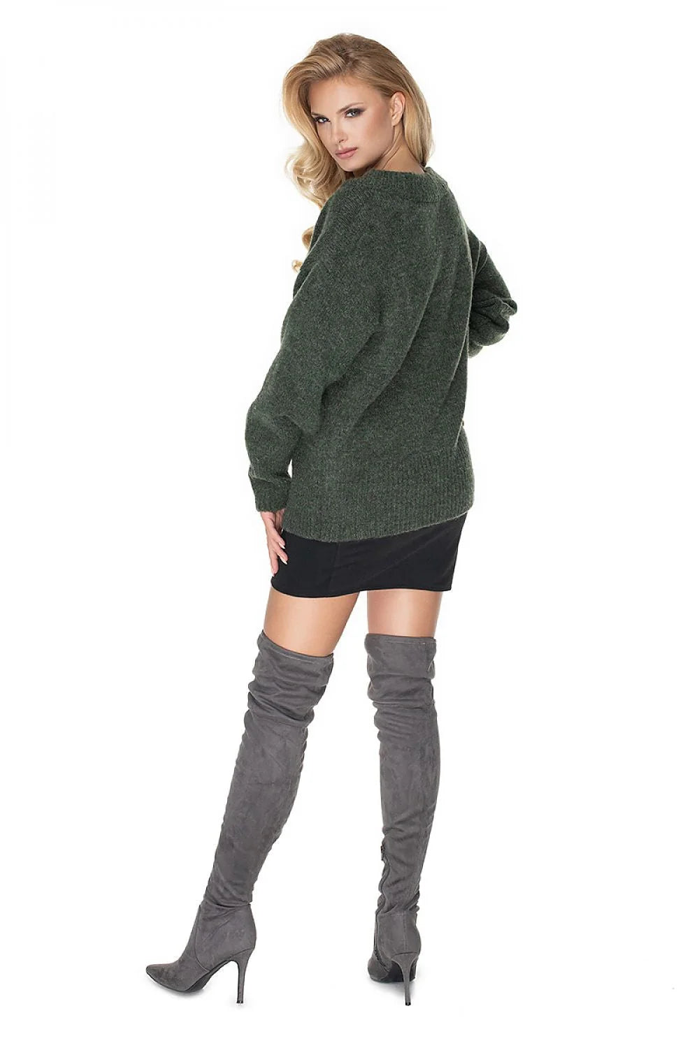 Pull-over ample femme laine acrylique polyester col rond jaune moutarde confort hiver chaud élégant