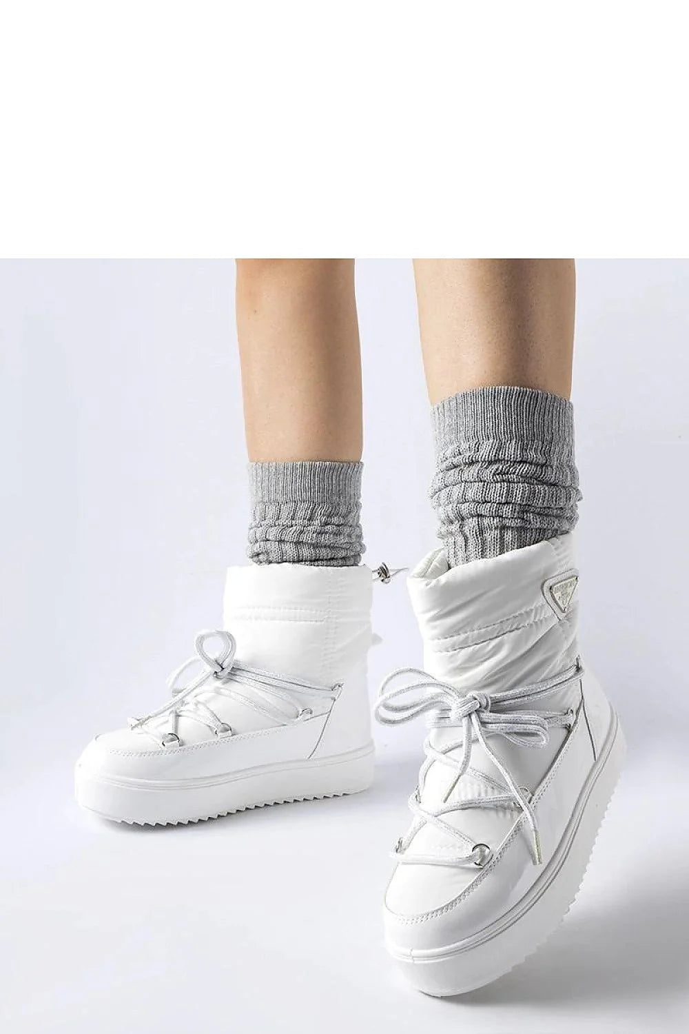 Bottes neige blanches synthétiques modernes isolantes plateforme épaisse hiver femmes confort style sportif extérieur