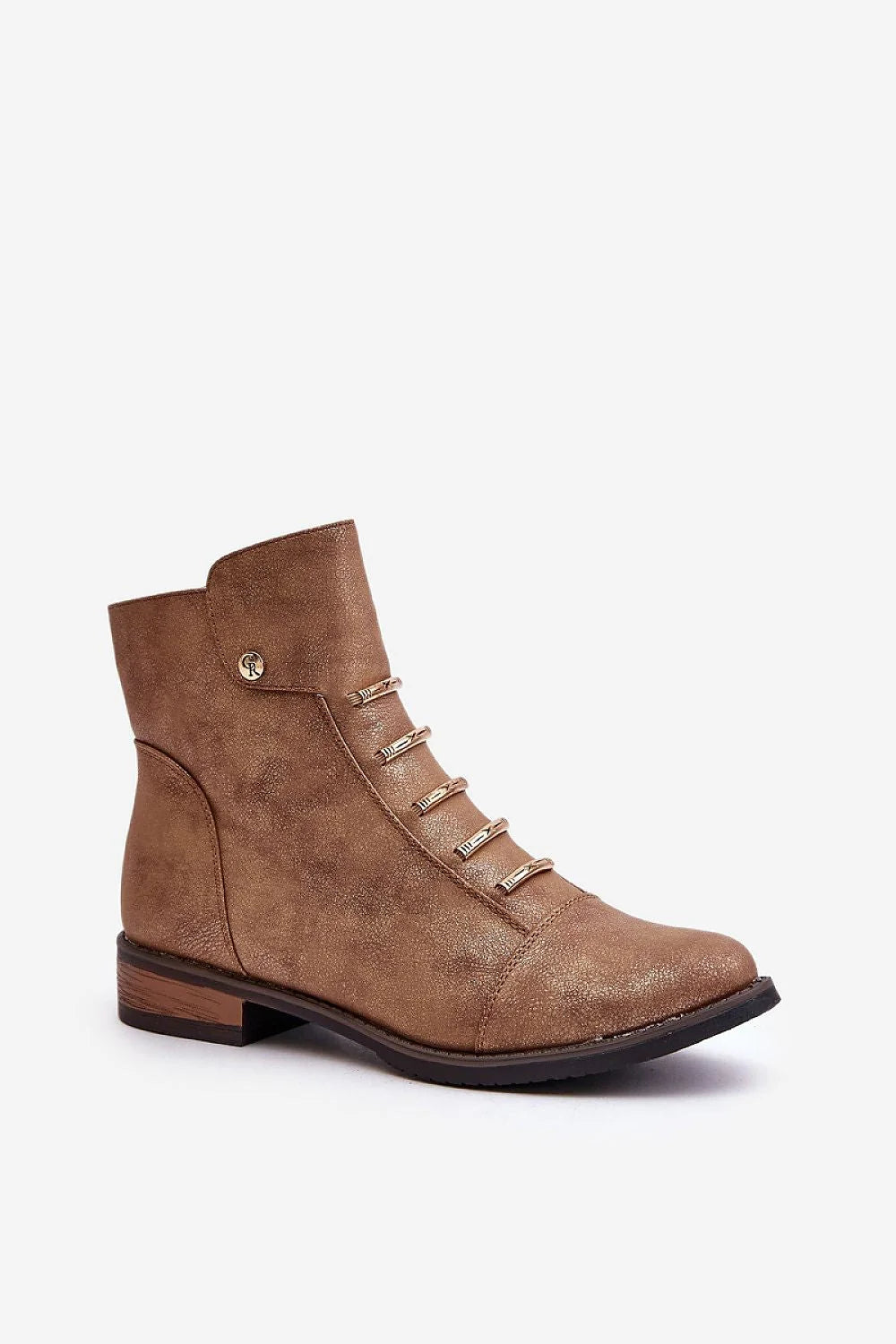 Bottes Step in Style Femme Écologique Cuir Artificiel Chic Casual Élégant Automne Hiver Fermeture Éclair Talon Bas Beige Taupe