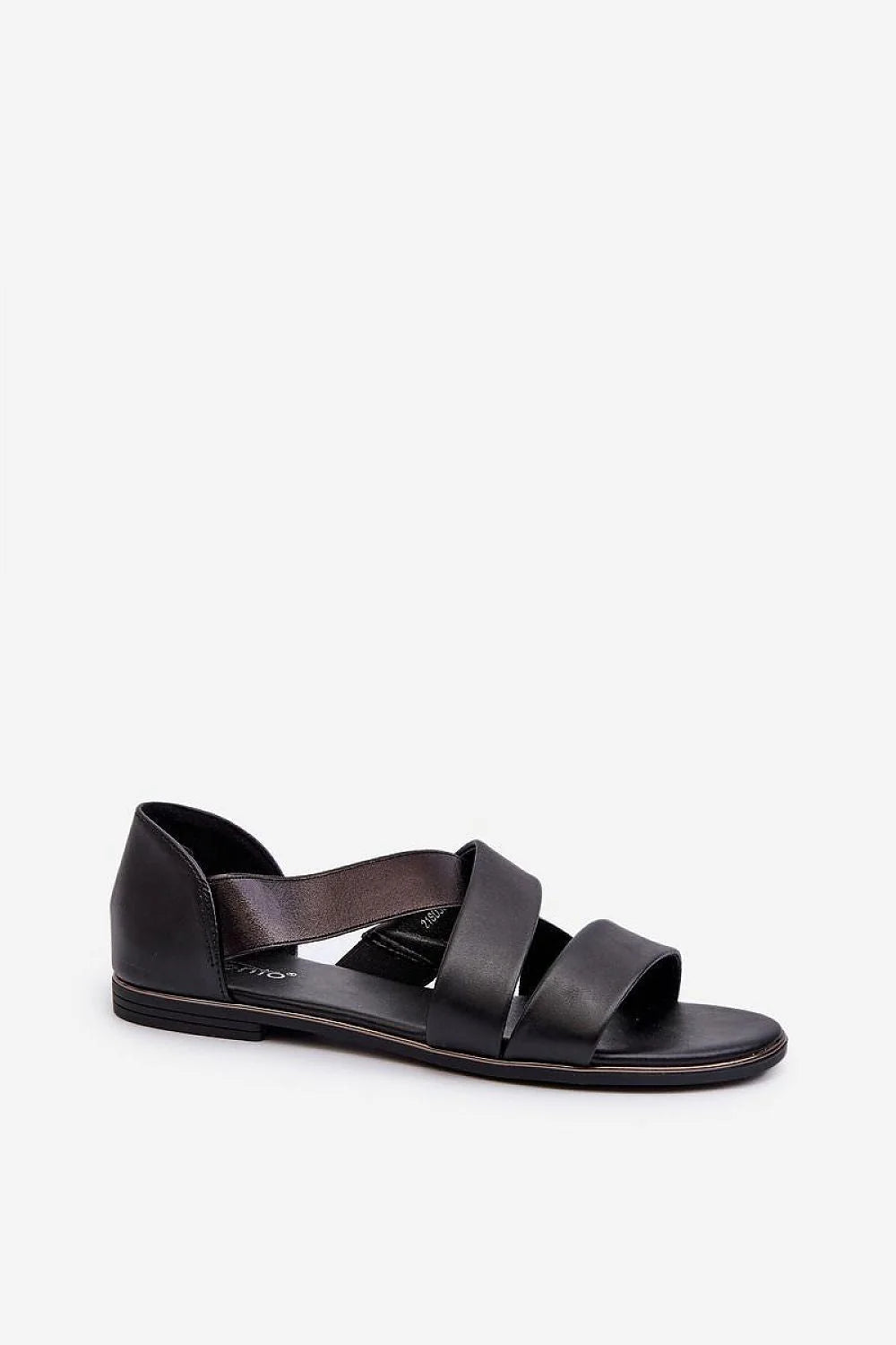 Sandales Step in style élégantes contemporaines cuir artificiel noir confortables maintien parfait femmes occasions décontractées formelles