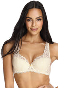 Soutien-gorge rembourré dentelle floral crème nœud satin ajustable bretelles dentelle motifs fleurs armatures doux féminin