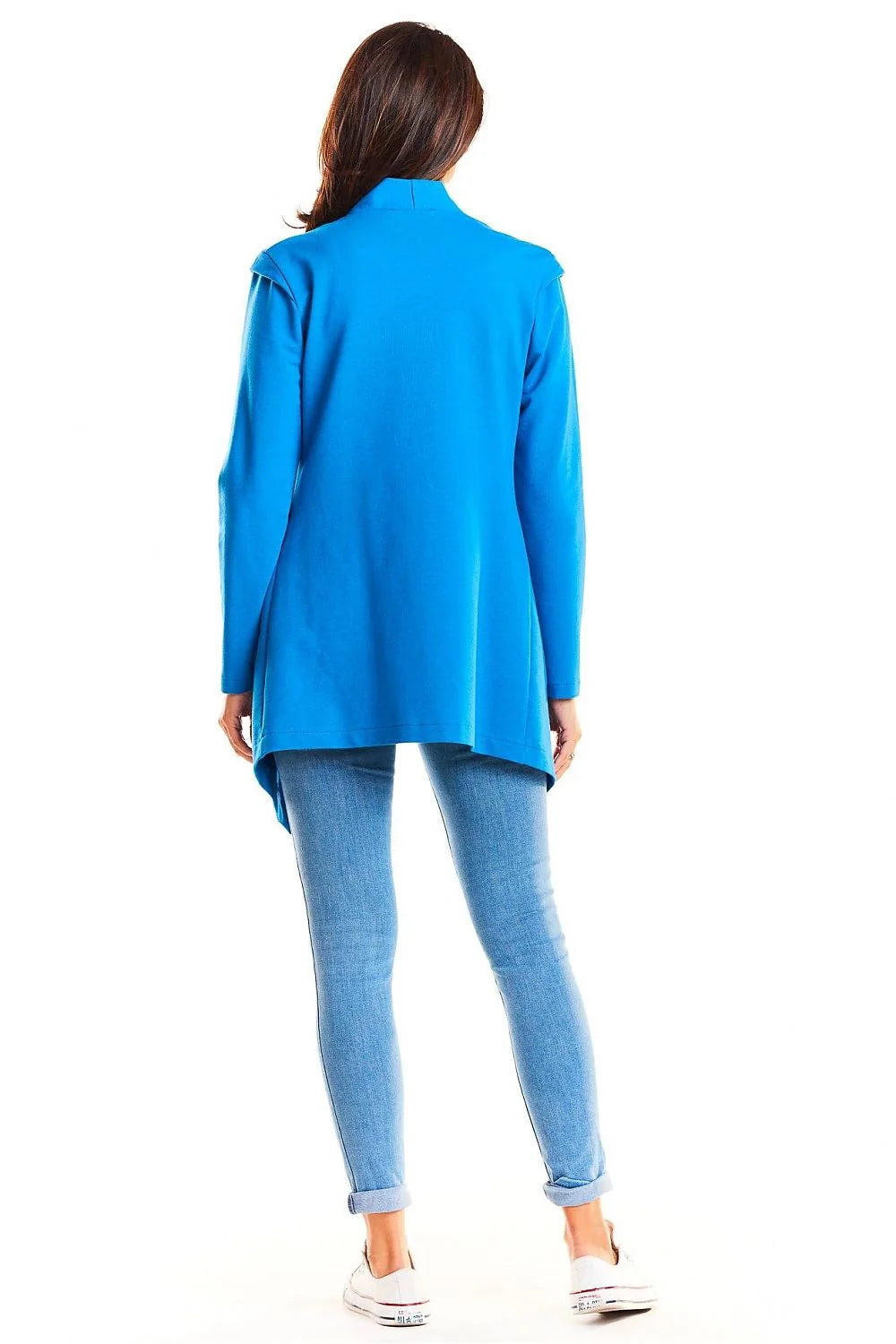 Veste coton bleu vif moderne confortable manches longues décontractée chic pour femmes tendance mode urbaine
