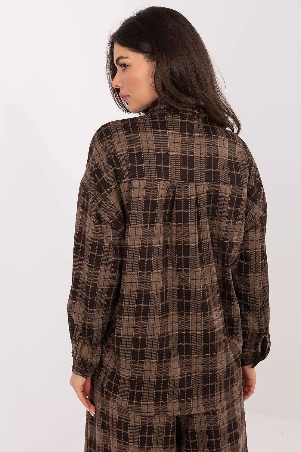chemise flanelle femme manches longues carreaux tartan col classique boutons poche poitrine broche amovible coupe décontractée élasthanne viscose polyester durable