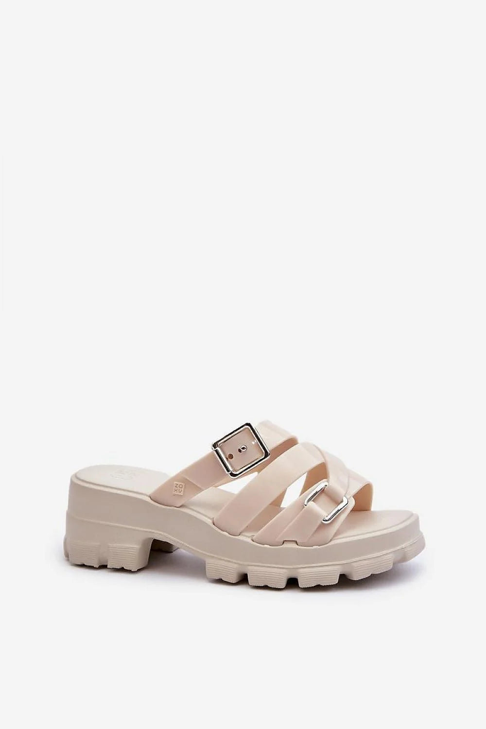 Sandales Step in style Zaxy design moderne tendance matériau synthétique couleur beige clair semelle crantée ajustable femmes