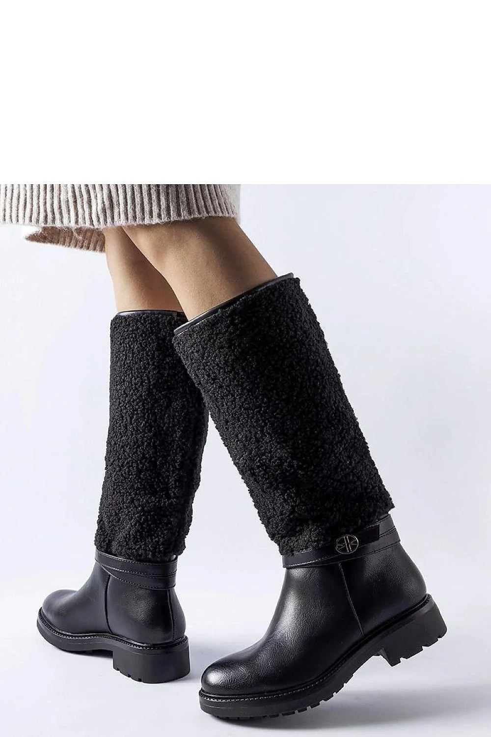 Bottes cuissardes en cuir noir élégantes confortables hiver doublure chaude style classique femmes