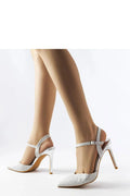 escarpins femme argentés pailletés strassés bout pointu talon aiguille onze centimetres bride cheville ajustable maintien confort semelle beige luxe soirée