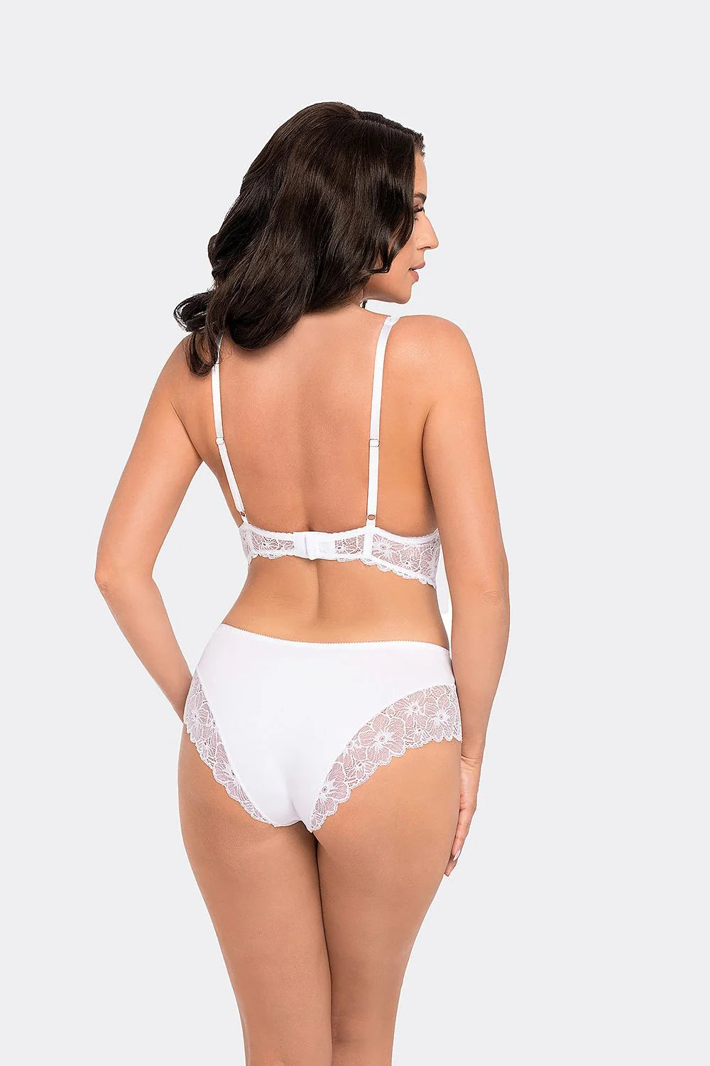 culotte Babell BBL194 dentelle blanche florale coton élasthanne extensible confortable microfibre opaque côtés semitransparent maintien léger romantique élégante