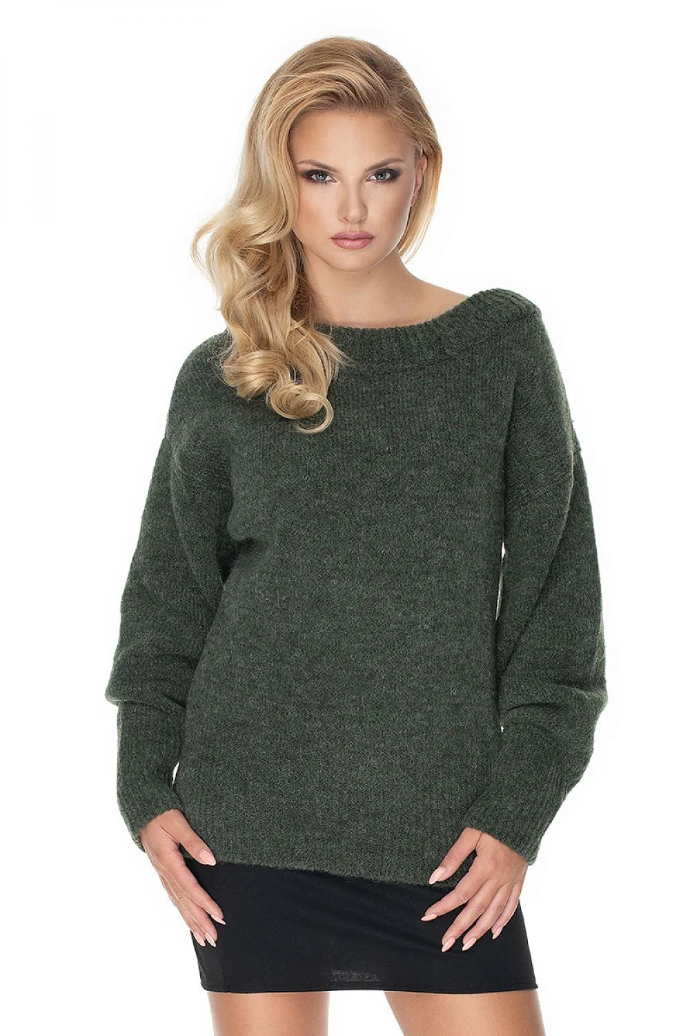 Pull-over ample femme laine acrylique polyester col rond jaune moutarde confort hiver chaud élégant