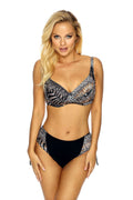 Maillot de bain deux pièces Etna animal print brocart soutien-gorge armatures culotte taille haute femme