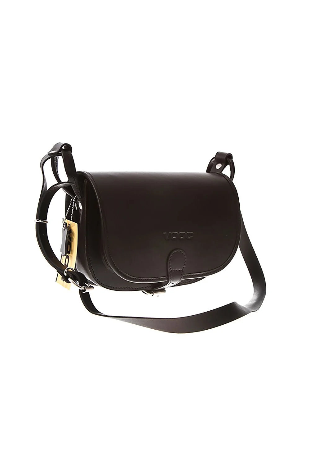 Sac bandoulière cuir marron foncé élégant intemporel durable boucle réglable femmes tendance accessoire mode