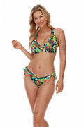 Bikini Femme Tropical Printée Taille Basse Soutien-Gorge Triangle Dos Nu Nylon Élasthanne Été 2023