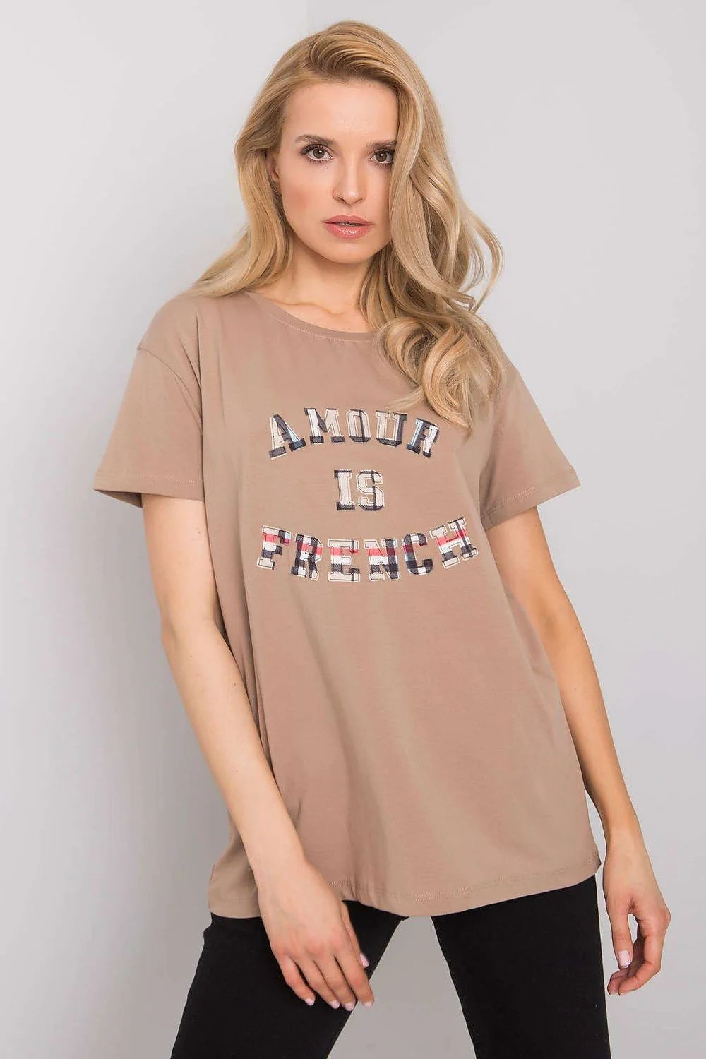 T-shirt femme Fancy design graphique audacieux coupe ample manches courtes encolure ronde