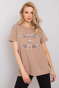 T-shirt femme Fancy design graphique audacieux coupe ample manches courtes encolure ronde