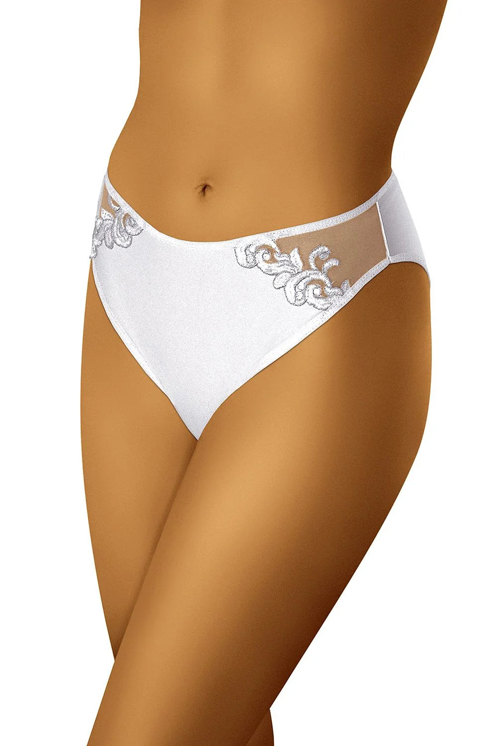 Culottes élégantes en microfibre noire avec broderies florales tulle transparentes sexy pour femmes modernes