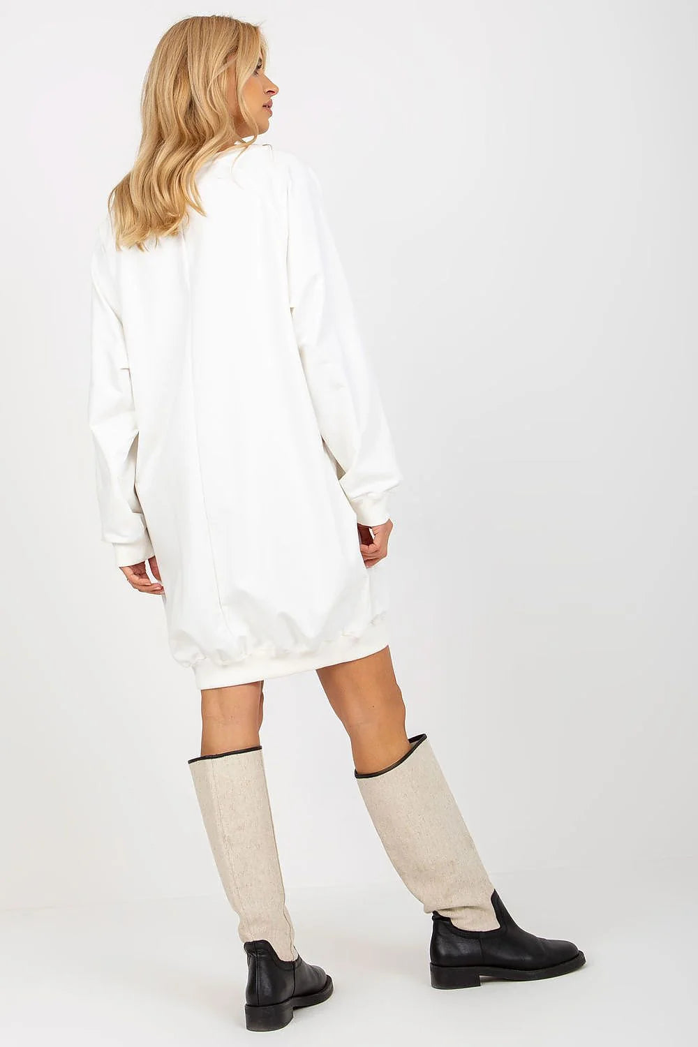 Robe-pullover femme style moderne décontracté motif milano triangle rouge manches longues col V coton doux polyvalent saison intermédiaire