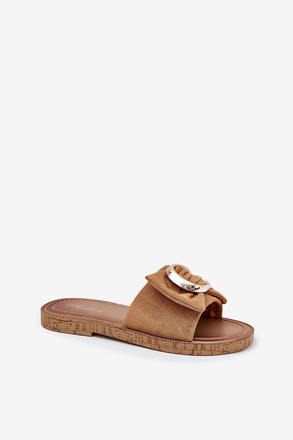Sandales Step in style pour femmes, cuir écologique, boucle métallique, style décontracté chic, parfait pour les journées chaudes