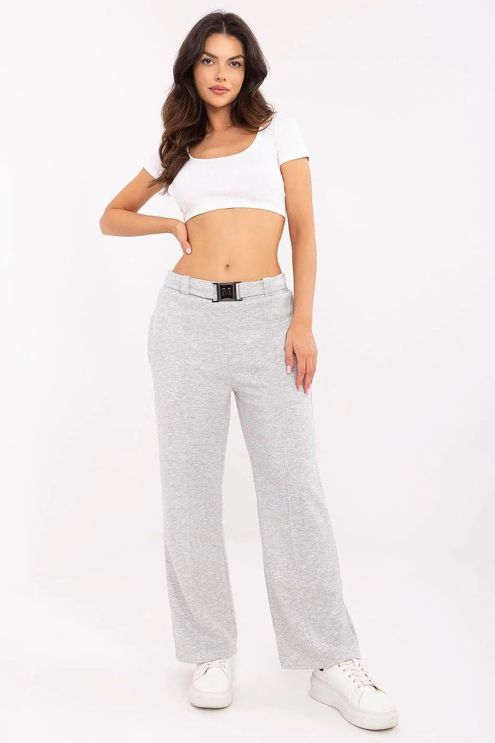 Pantalon survêtement Italy Moda confortable élégant femme taille haute matière haute qualité polyester viscose élasthanne finition droite chic style moderne
