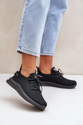 Chaussures de sport féminines modernes en maille respirante noire, confort et style urbain, idéales pour la vie quotidienne