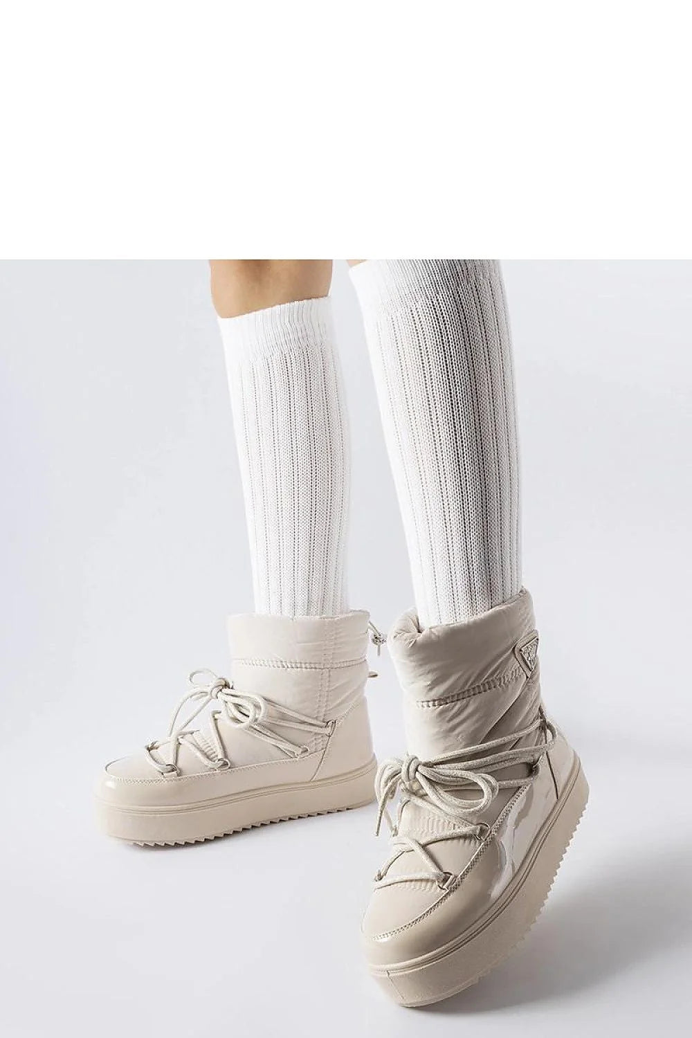 Bottes de neige Solea pour femmes design moderne chic high-top plateforme épaisse couleur beige