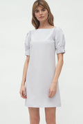 Robe élégante femme en polyester viscose manches trois-quarts encolure bateau occasion semi-formelle chic