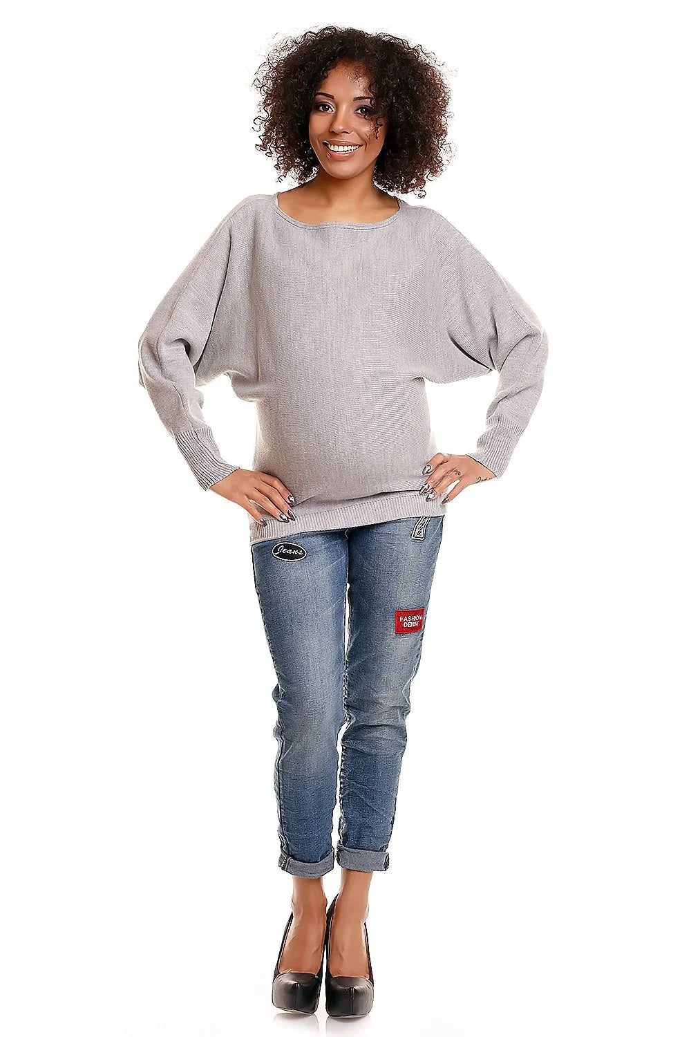 Chandail grossesse Pee Ka Boo, pull maternité oversize, coupe Kimono, manches longues, encolure bateau, tissu doux, 100% acrylique, confortable, élégant, mode maternité