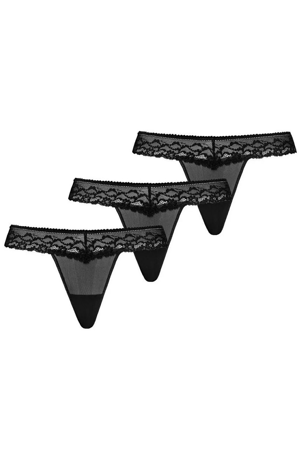 Ensemble de culottes string Teyli pour femme en dentelle noir taille ajustable confortable sexy élégant