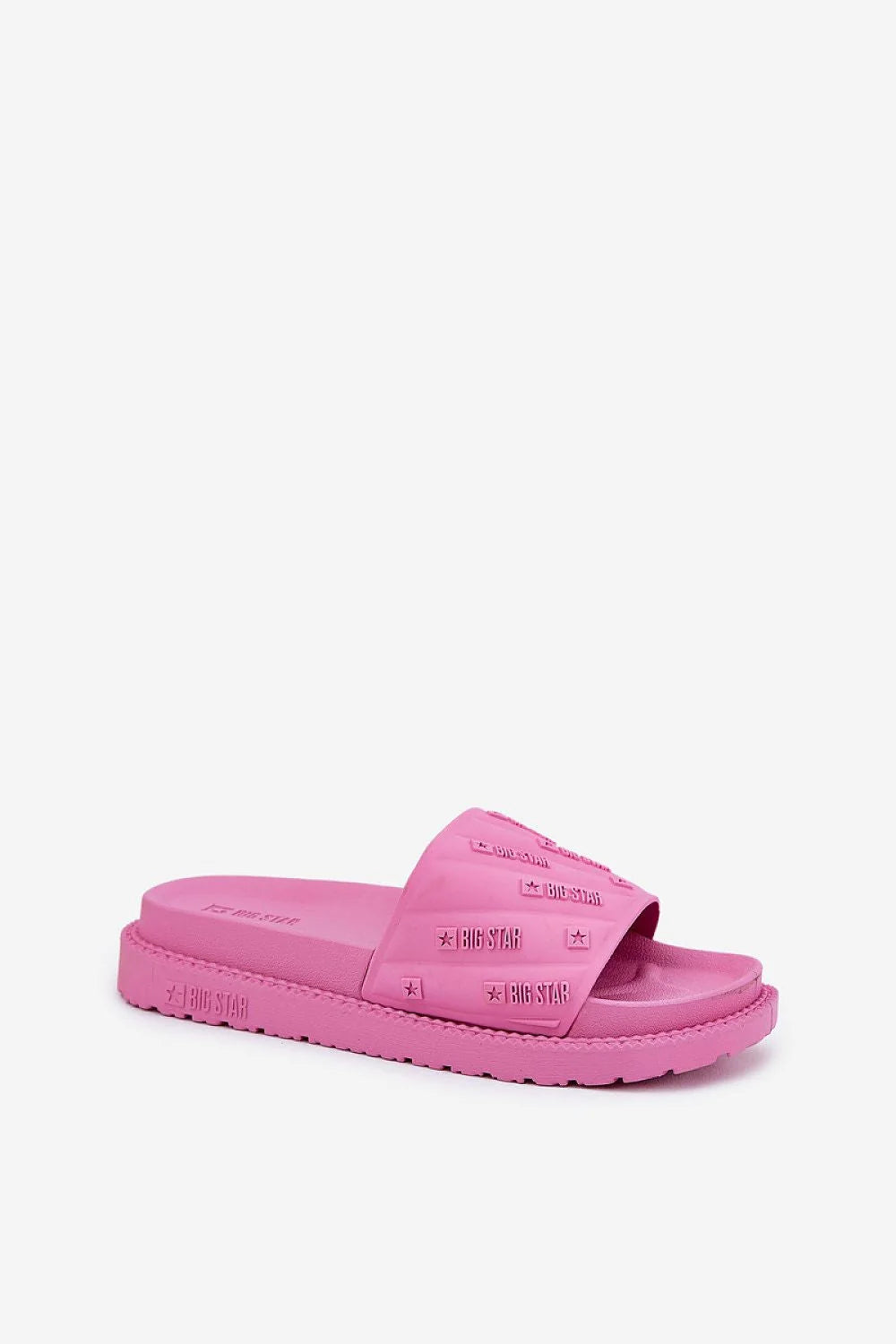 sandales femme bigstar slides bride embossée logo plateforme 45mm mousse EVA fuchsia semelle épaisse crantée antidérapante