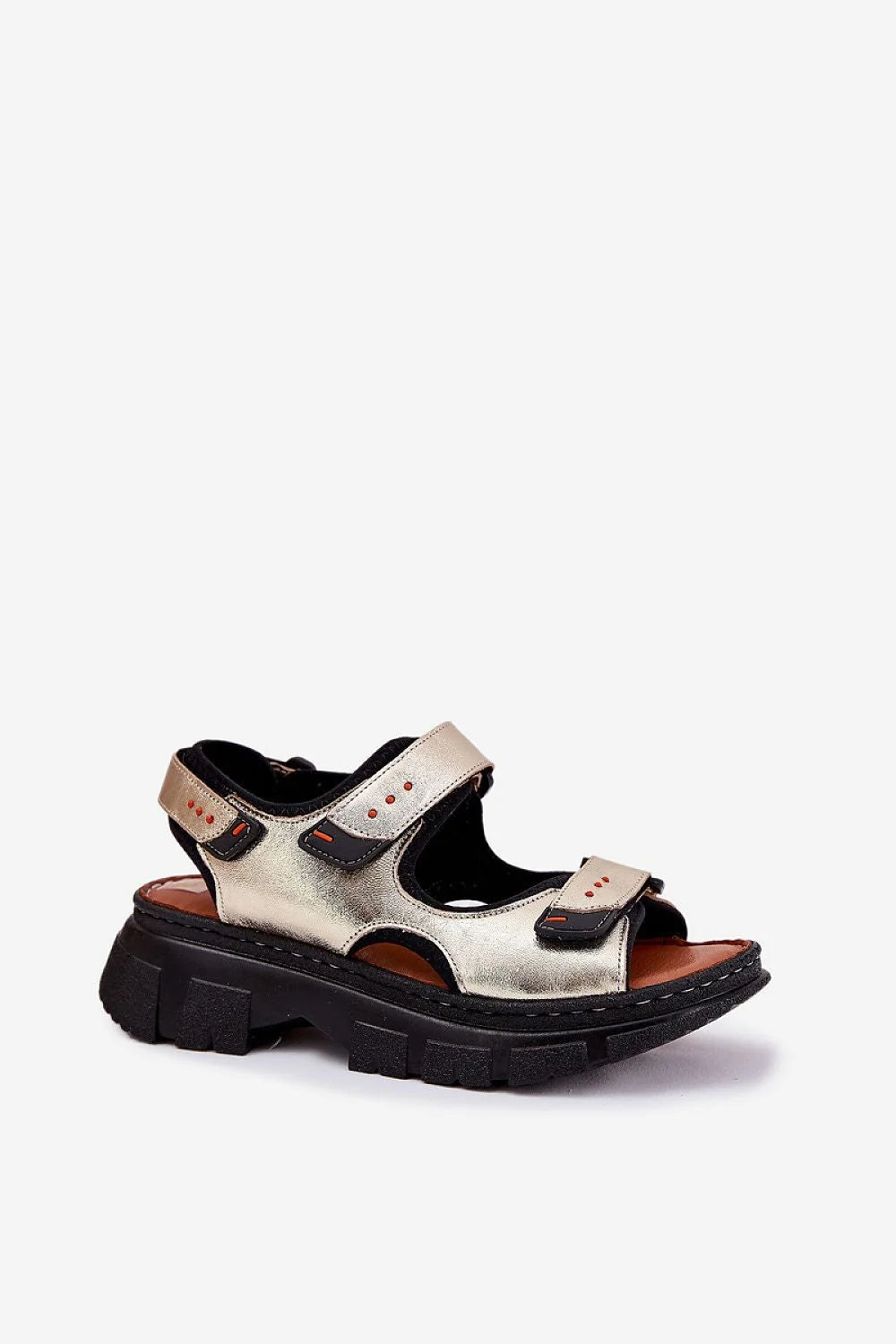 Sandales pour femmes style sportif moderne cuir naturel ajustables semelle intérieure douce plateforme 4 cm confort maximal