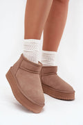bottes femme Vinceza daim naturel suédine taupe doublure fourrure épaisse légère enfilage facile plateforme haute semelle crantée adhérente bout rond