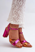 Sandales à talons Step in style élégance audacieuse cuir synthétique talon bloc métallique femmes design moderne style sophistiqué occasion多种