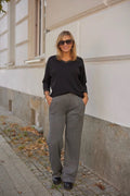 Chemisier La Aurora pour femme maille Morgan Light manches plongeantes col V brodé coupe grande taille occasionnels professionnels et décontractés