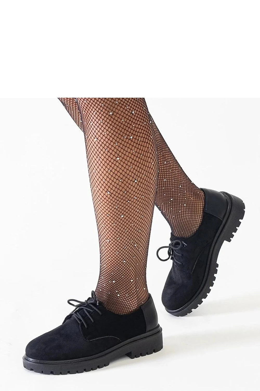 Chaussures basses femme Derby moderne cuir suédé noir semelle caoutchouc confortable occasionnels formels élégance