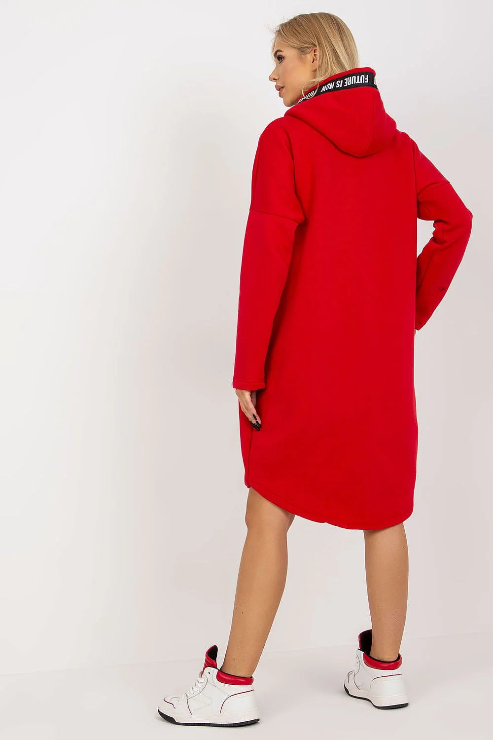 Manteau Femme Style Contemporain Urban Asymétrique Bleu Sarcelle Matière Confortable Coupe Amples Manches Longues Capuche Zippée Poches Latérales Zippées Occasions Daily Casual Chic