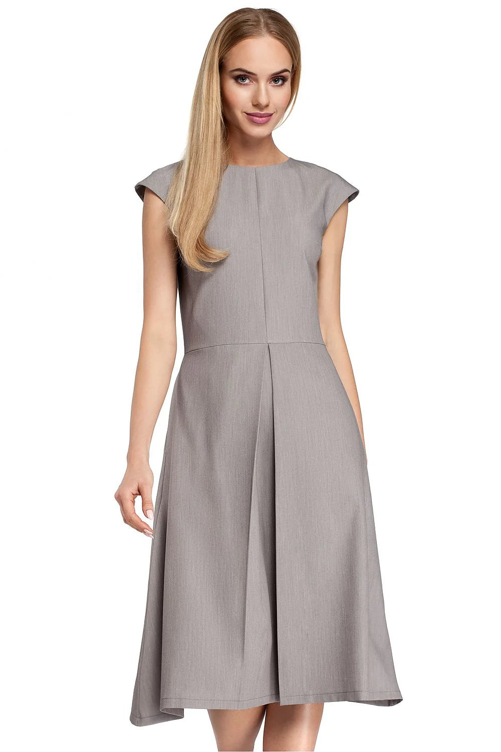 Robe élégante en polyester bleu foncé style classique chic pour femme moderne et sophistiquée