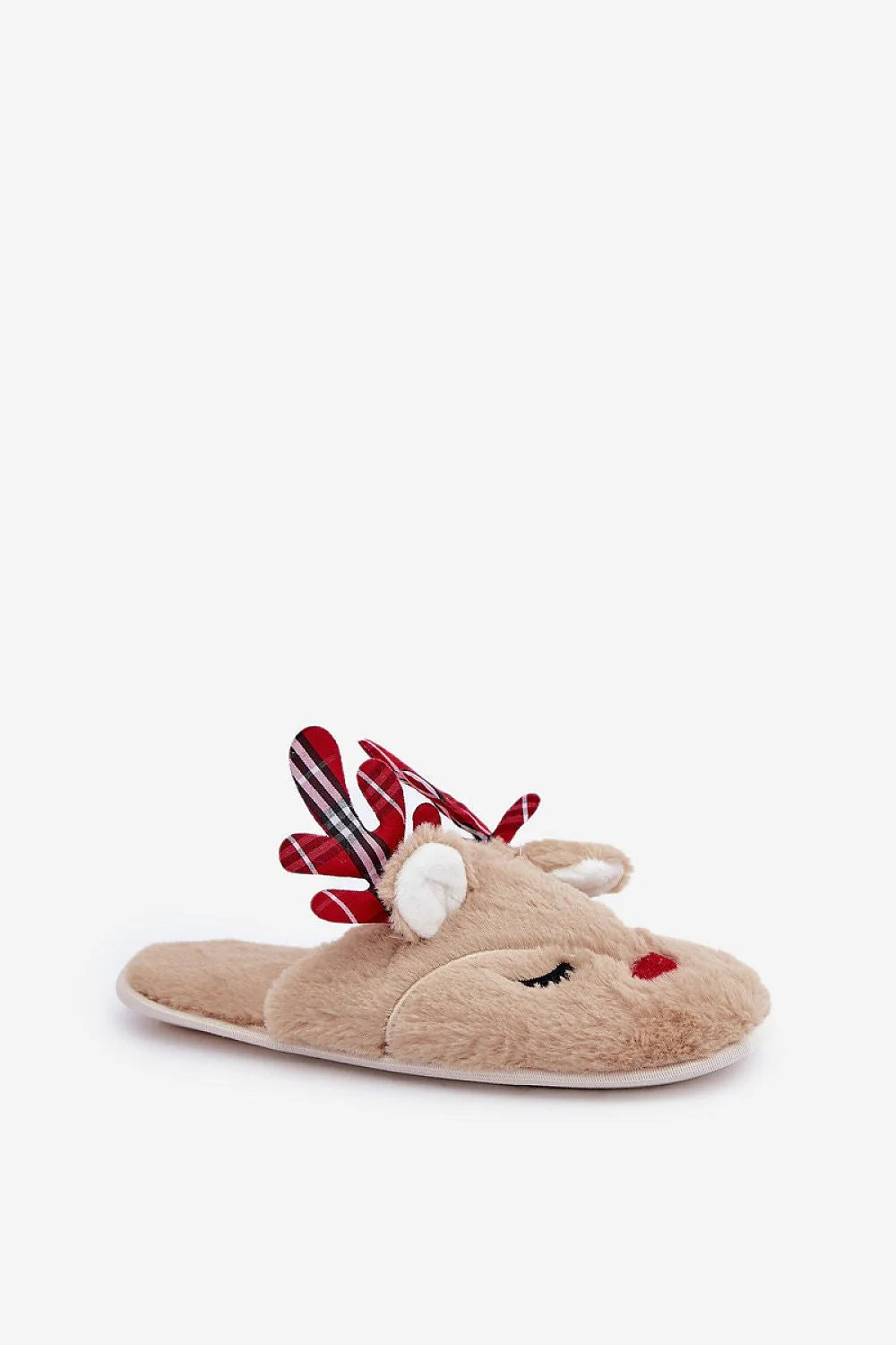 Pantoufles en fourrure pour femmes style renne Noël confort doux cadeau hiver taille ajustable design festif