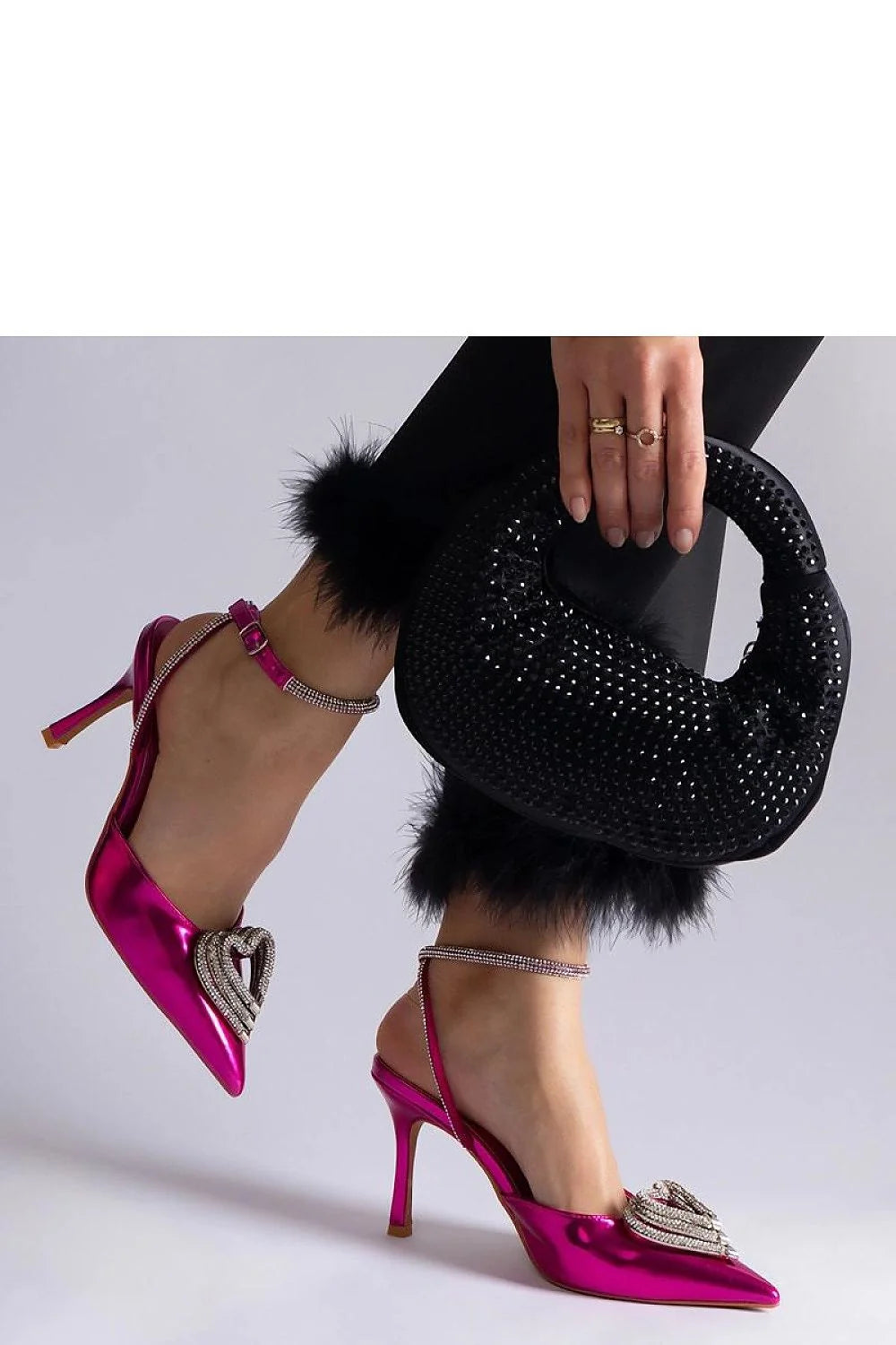 Escarpins à talons hauts Solea design ouvert zircons cuir synthétique talons stables confort occasions spéciales femmes