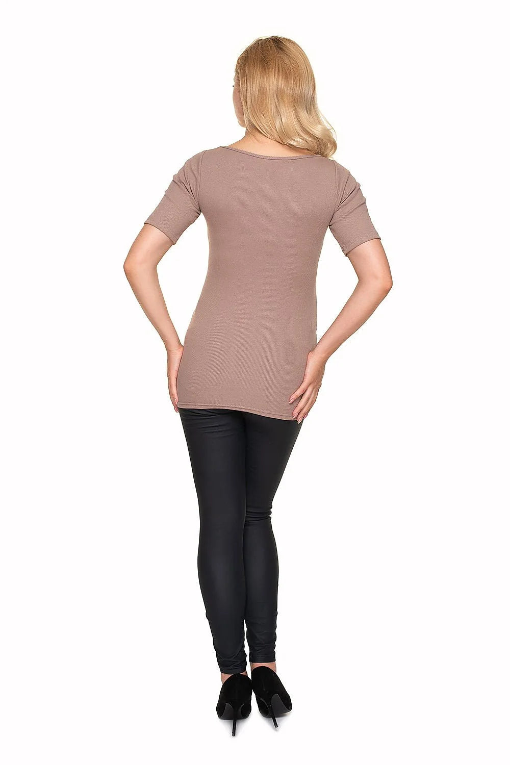 Chemisier maternité coton bleu ajusté pour confort allaitement mode casual femme enceinte élégante