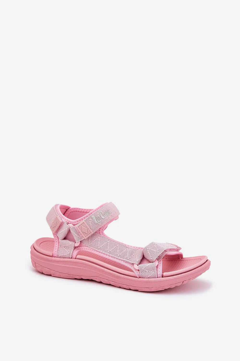 Sandales femmes style sportif confortables été sandales ouvertes sangles ajustables velcro matériau textile respirant rose pastel