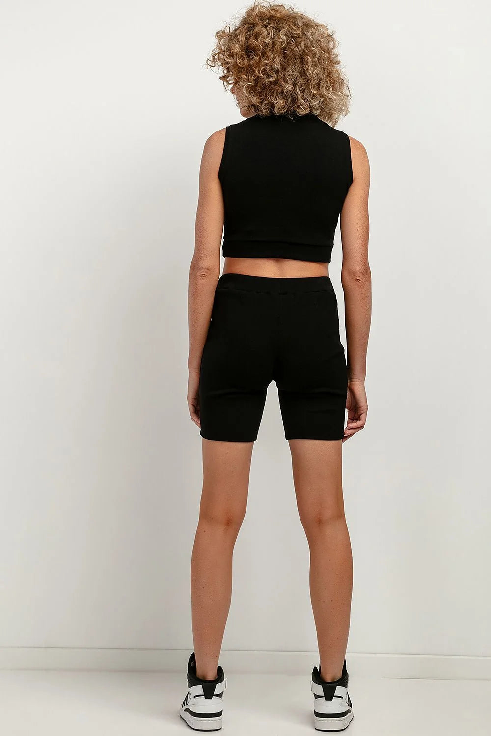 Shorts Tessita en coton élasthanne noir coupe ajustée taille haute femme
