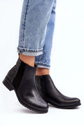 bottines Jodhpur Chelsea femme cuir noir pailleté gris talon carré bas fermeture éclair latérale semelle antidérapante matelassée cheville urbain chic