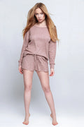 Pyjama femme loungewear en viscose soft pink ample stretchy manches longues taille élastique home comfort