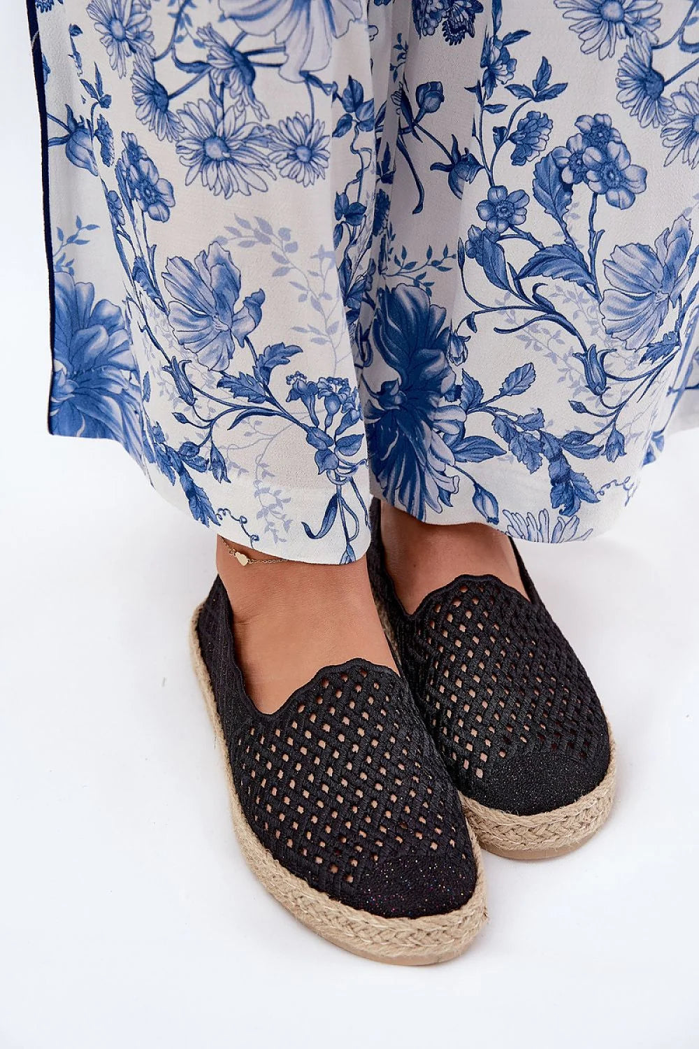 Espadrille Vinceza femmes tissu textile design ouvert perforé jute semelle plantaire beige été plage