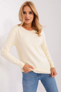 Pull pour femme élégant texture losange coton doux manches longues encolure ronde couleur gris clair polyvalent