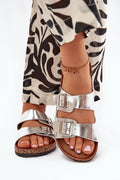sandales femme plateforme liège semelle profilée similicuir argenté métallisé boucles réglables brides anatomique rembourrée antidérapante confortable légère tendance estivale élégante